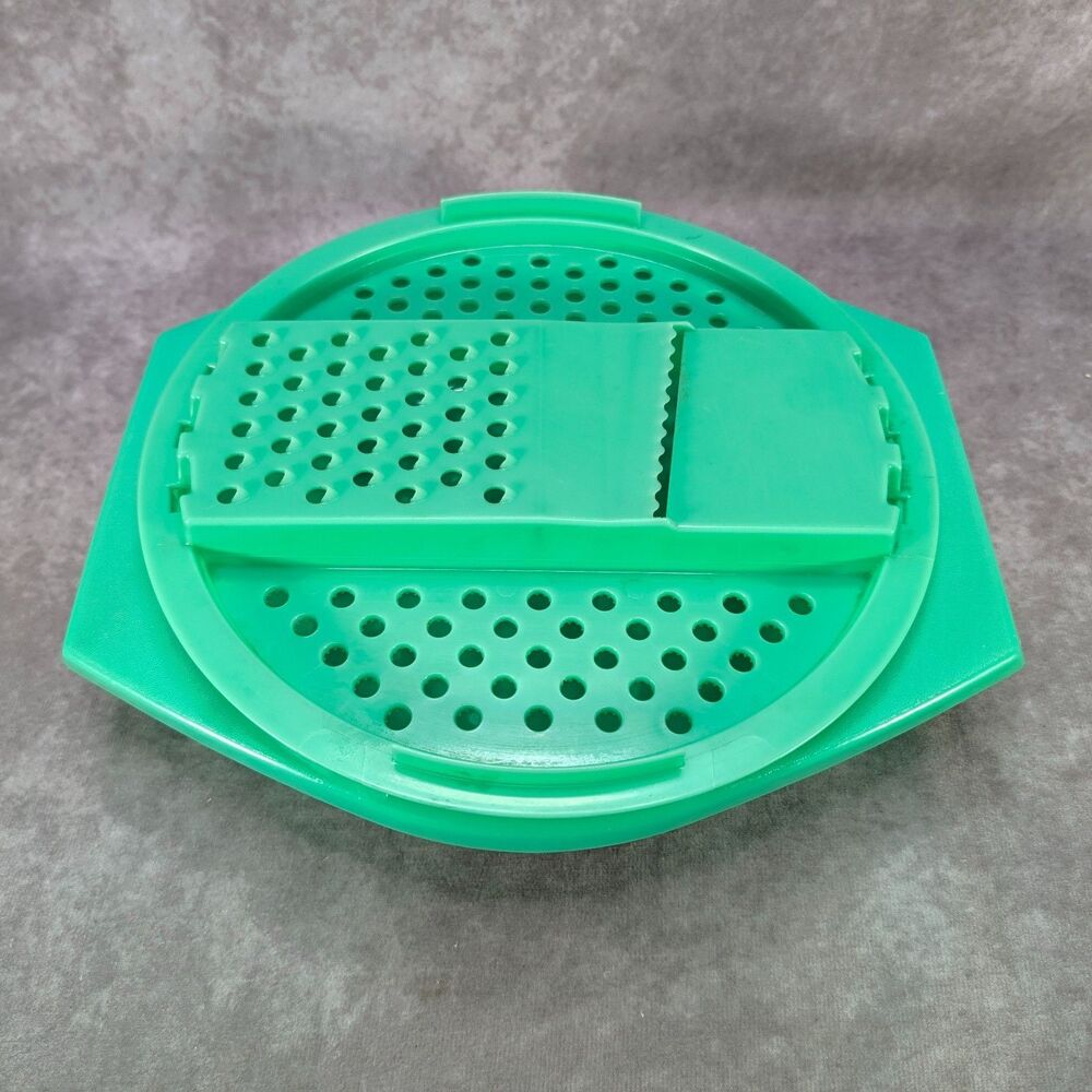Vintage Tupperware Jadeite Green Grater Slicer Shredder with Bowl Mold 786-4